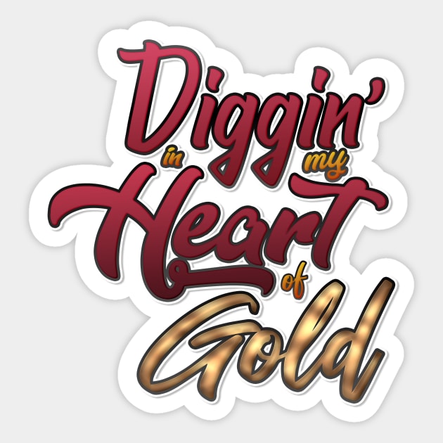 Heart Of Gold Sticker by Jarrodjvandenberg